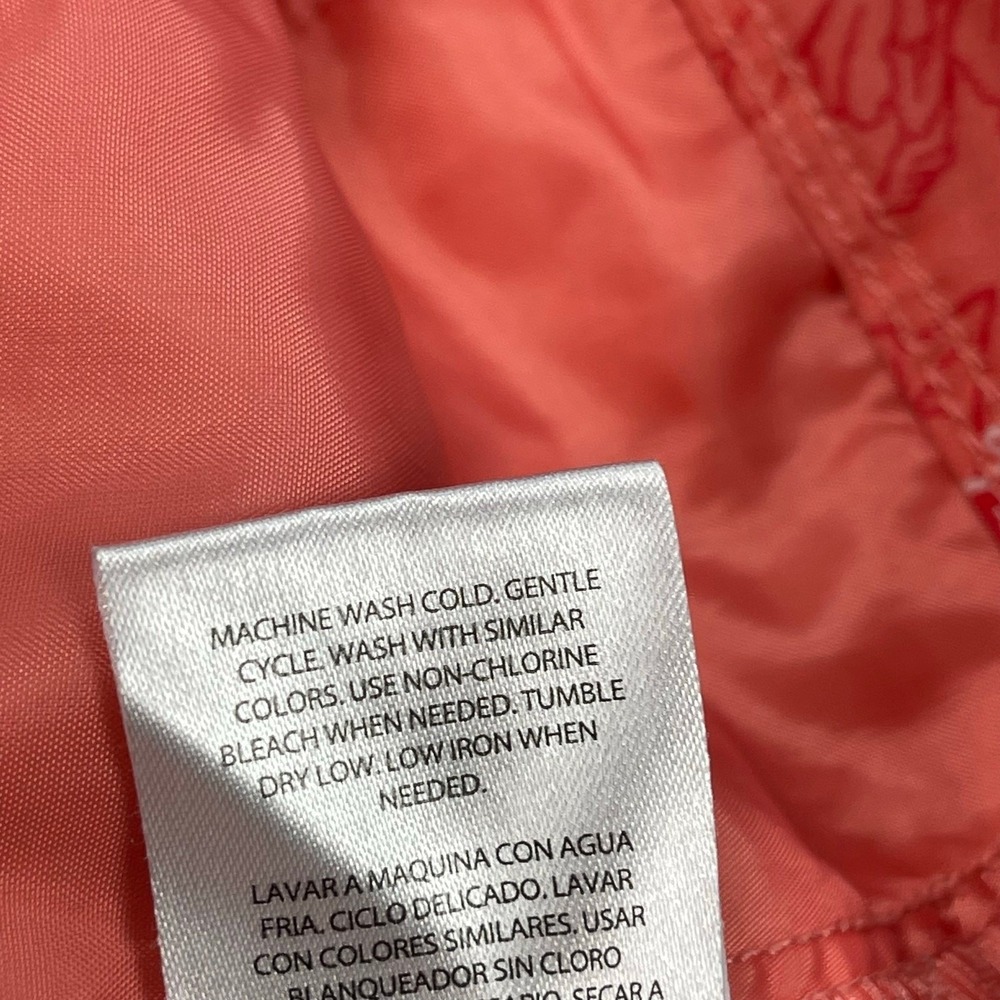 Isaac Mizrahi Shorts 12 Coral Floral Print Cotton Chino 5" Vacation Tropical - Picture 14 of 15